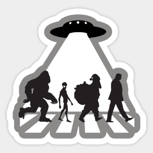 Bigfoot, Aliens, Flying Saucer and Trump Sticker